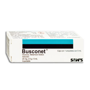 BUSCONET INYECTABLE 1 AMP CON 5 ML - 20MG,2.5G/5 ML