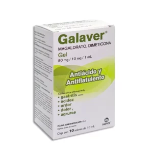 GALAVER GEL ANTIACIDO-ANTIFLATULENTO 80ML/10MG/1ML