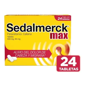 SEDALMERCK MAX 650 MG, 65 MG C/24 TAB