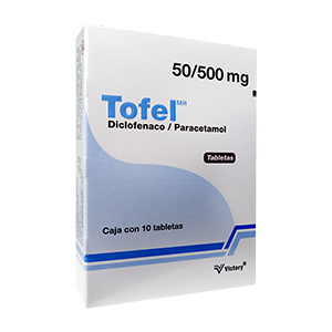 TOFEL 50/500 MG C/10 TABLETAS